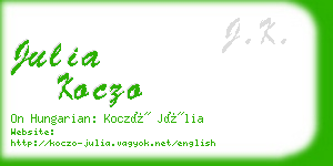 julia koczo business card